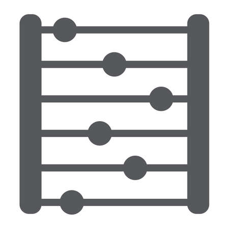 Abacus glyph icon, accounting and mathematics, counting sign, vector graphics, a solid pattern on a white background.のイラスト素材