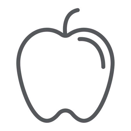 Apple line icon, food and vitamin, fruit sign, vector graphics, a linear pattern on a white background.のイラスト素材