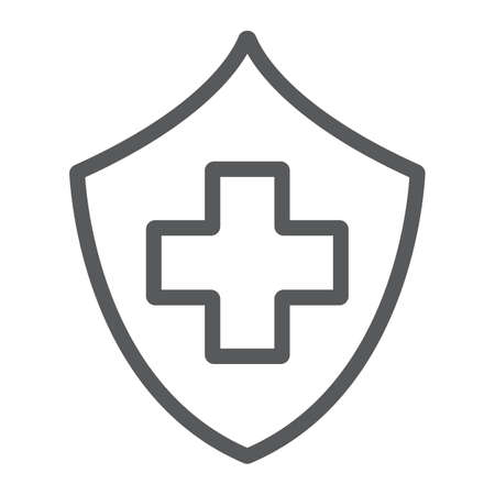 Health insurance line icon, safety and care, healthcare sign, vector graphics, a linear pattern on a white background.のイラスト素材