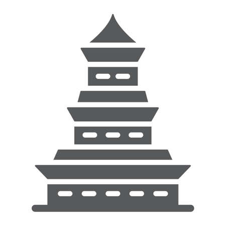 Pagoda glyph icon, japan and architecture, japanese building sign, vector graphics, a solid pattern on a white background.のイラスト素材