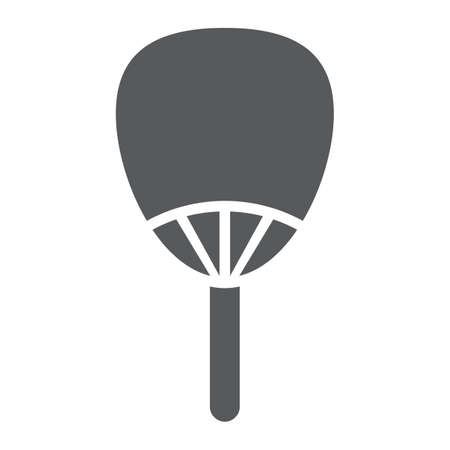 Uchiwa glyph icon, asian and accessories, japanese fan sign, vector graphics, a solid pattern on a white background.のイラスト素材