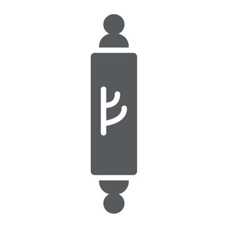 Mezuzah glyph icon, door and judaism, jewish doorpost sign, vector graphics, a solid pattern on a white background.のイラスト素材
