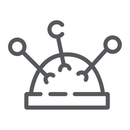 Sewing pins line icon, tool and sew, needles sign, vector graphics, a linear pattern on a white background.のイラスト素材