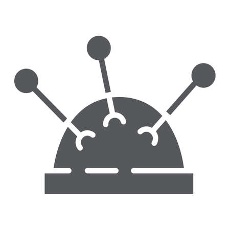 Sewing pins glyph icon, tool and sew, needles sign, vector graphics, a solid pattern on a white background.のイラスト素材