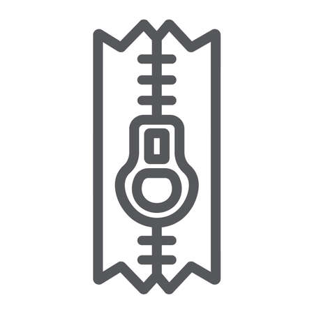 Sewing zip line icon, tailor and sew, zipper sign, vector graphics, a linear pattern on a white background.のイラスト素材