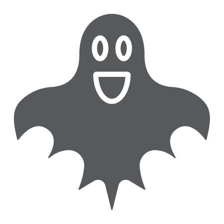 Ghost glyph icon, halloween and horror, spirit sign, vector graphics, a solid pattern on a white background.のイラスト素材