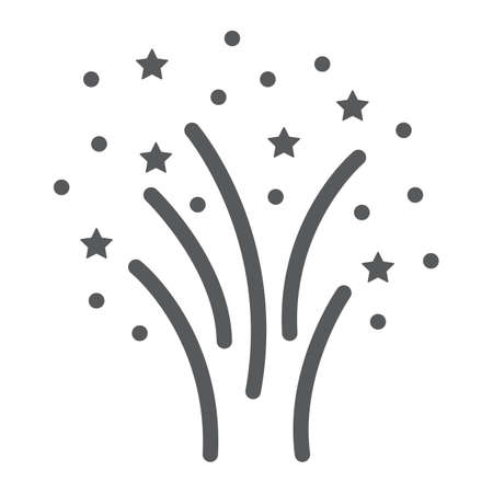 Christmas firework line icon, party and new year, firecracker sign, vector graphics, a linear pattern on a white background.のイラスト素材