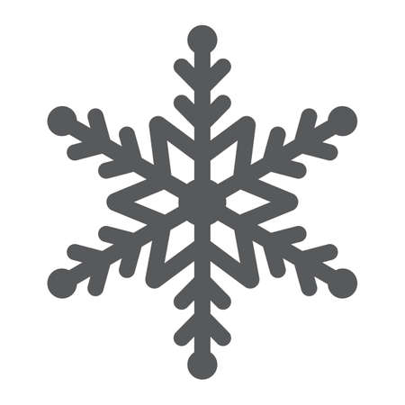 Snowflake glyph icon, winter and ice, snow sign, vector graphics, a solid pattern on a white background.のイラスト素材