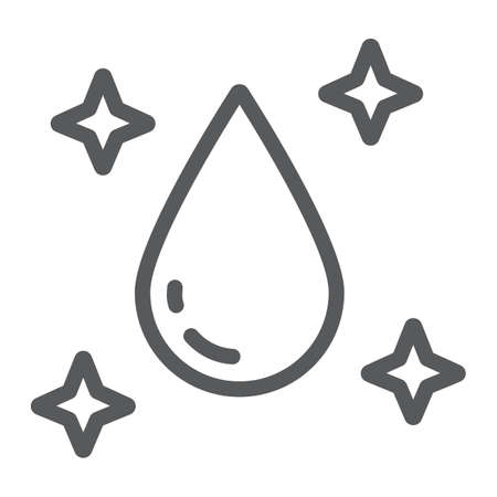 Purity line icon, laundry and clear, water drop sign, vector graphics, a linear pattern on a white background.のイラスト素材