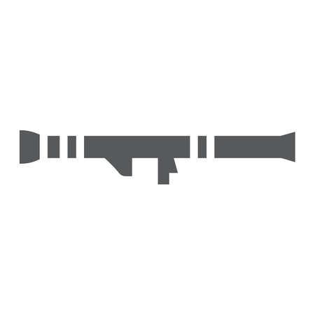 Rocket launcher glyph icon, army and military, weapon sign, vector graphics, a solid pattern on a white background.のイラスト素材