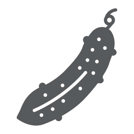 Cucumber glyph icon, fresh and vegetable, vitamin sign, vector graphics, a solid pattern on a white backgrond.のイラスト素材