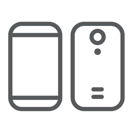 Smartphone line icon, device and phone, mobile phone sign, vector graphics, a linear pattern on a white background.のイラスト素材