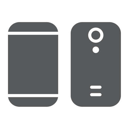 Smartphone glyph icon, device and phone, mobile phone sign, vector graphics, a solid pattern on a white background.のイラスト素材