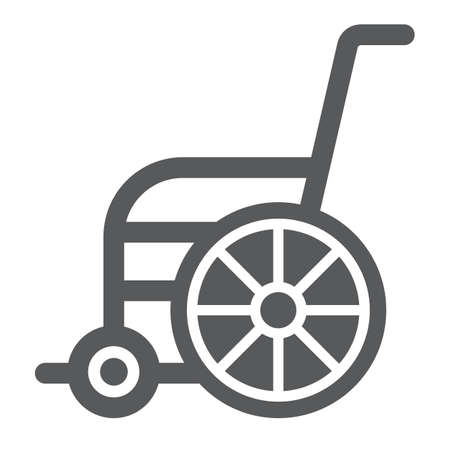 Wheelchair glyph icon, orthopedic and medical, disabled chair sign, vector graphics, a solid pattern on a white background.のイラスト素材