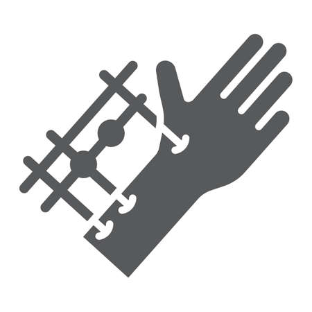 Fixation joints surgery glyph icon, medical and equipment, hand surgery sign, vector graphics, a solid pattern on a white background.のイラスト素材