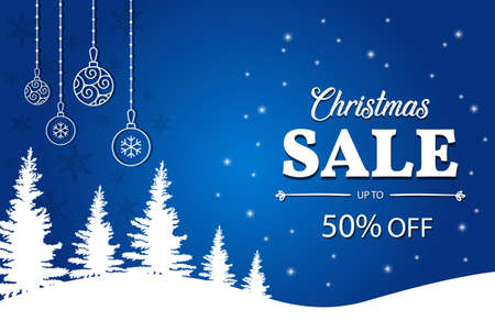 Christmas sale vector poster, happy new year discount banner, christmas offer background, xmas sale, vector illustration.のイラスト素材