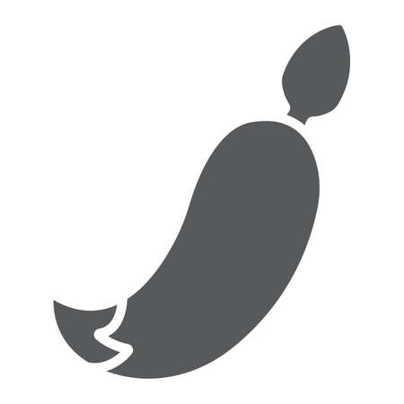 Anal plug with tail glyph icon, sex toy and adult, plug toy sign, vector graphics, a solid pattern on a white backgroundのイラスト素材