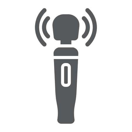 Pussy massager glyph icon, sex toy and adult, sex stimulator sign, vector graphics, a solid pattern on a white backgroundのイラスト素材