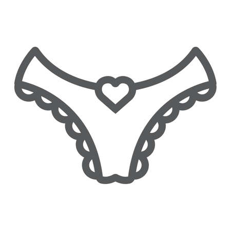 Women underwear line icon, clothing and underpants, sexy underwear sign, vector graphics, a linear pattern on a white backgroundのイラスト素材