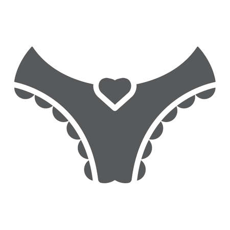 Women underwear glyph icon, clothing and underpants, sexy underwear sign, vector graphics, a solid pattern on a white background, eps 10.のイラスト素材