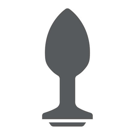 Anal plug glyph icon, sex toy and adult, plug toy sign, vector graphics, a solid pattern on a white background, eps 10のイラスト素材