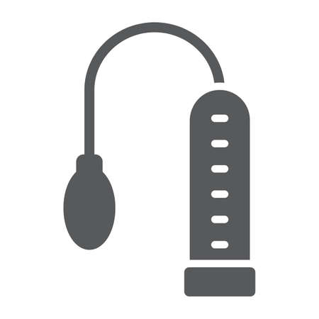 Penis pump glyph icon, sex toy and adult, sex vacuum sign, vector graphics, a solid pattern on a white background, eps 10.のイラスト素材