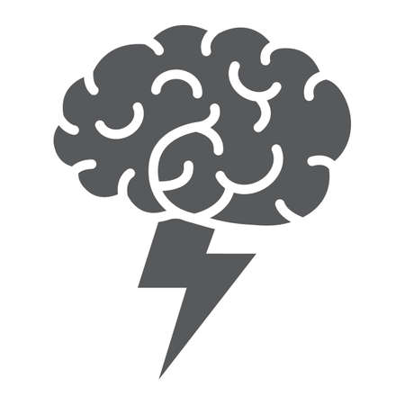 Brainstorm glyph icon, business and idea, creative sign, vector graphics, a solid pattern on a white backgroundのイラスト素材