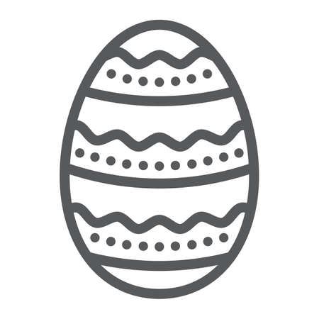 Easter Egg line icon, easter and holiday, decoration egg sign, vector graphics, a linear pattern on a white background, eps 10のイラスト素材