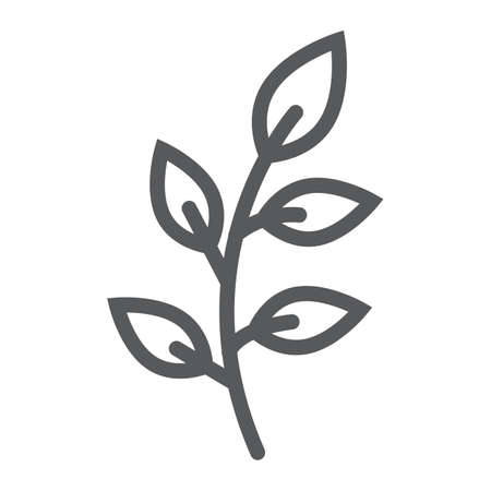Branch line icon, easter and summer, plant sign, vector graphics, a linear pattern on a white background, eps 10のイラスト素材