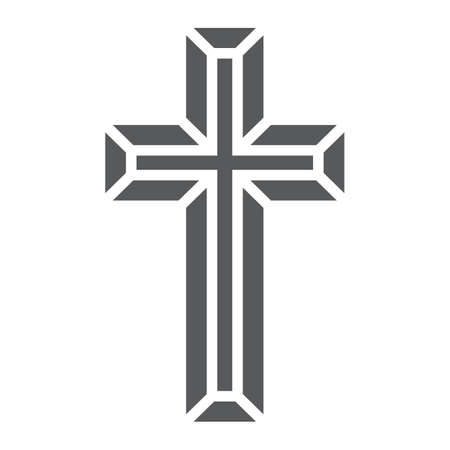 Religious cross glyph icon, religion and prayer, christ sign, vector graphics, a solid pattern on a white background, eps 10のイラスト素材