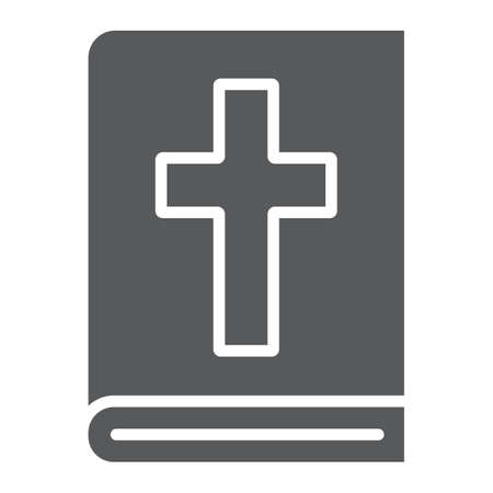 Holy Bible glyph icon, religion and prayer, holy book sign, vector graphics, a solid pattern on a white background, eps 10のイラスト素材
