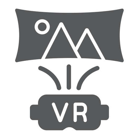 Virtual reality glyph icon, technology and vr, vr glasses sign, vector graphics, a solid pattern on...
