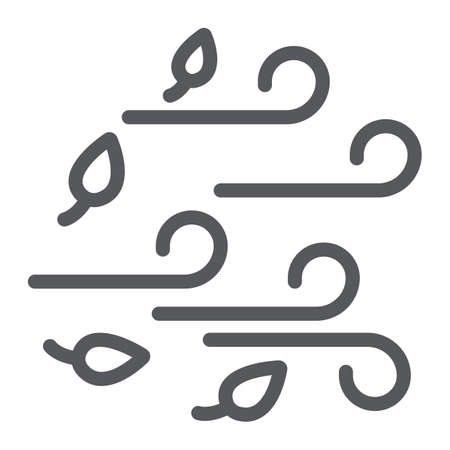 Wind line icon, weather and climate, windy sign, vector graphics, a linear pattern on a white background.のイラスト素材