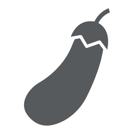 Eggplant glyph icon, vegetable and aubergineのイラスト素材