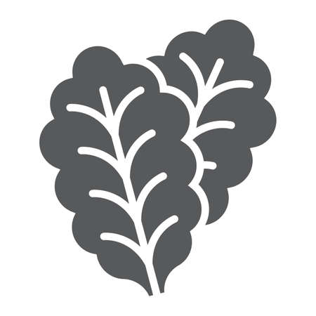 Leaf Lettuce glyph icon, vegetable and diet, vegetarian sign, vector graphics, a solid pattern on a white background, eps 10.のイラスト素材