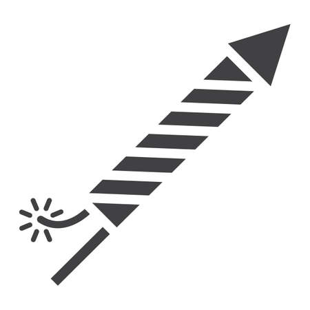 Fireworks rocket glyph icon, New year and Christmas, xmas sign vector graphics, a solid pattern on a white background, eps 10.のイラスト素材