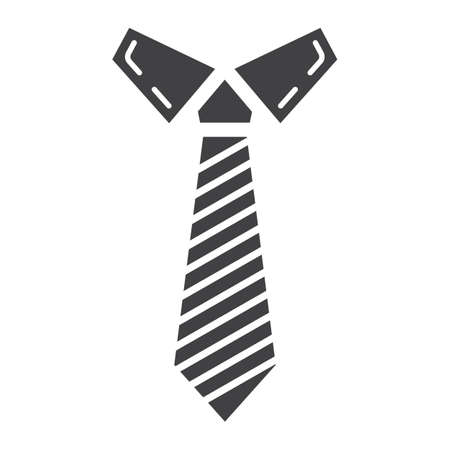 Tie solid icon, business and necktie, vector graphics, a glyph pattern on a white background.のイラスト素材