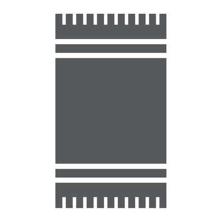 Beach towel glyph icon, bath and beach, carpet sign vector graphics, a solid icon on a white background, eps 10.のイラスト素材