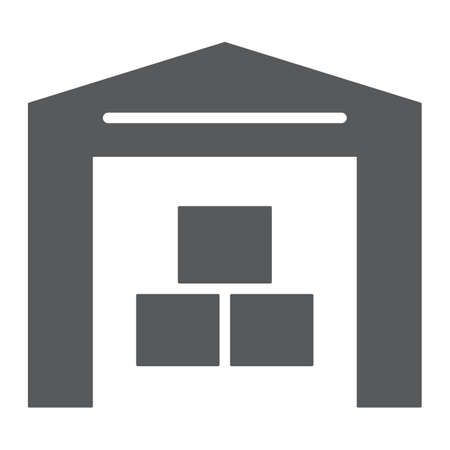 Warehouse glyph icon, building and store, storage sign, vector graphics, a solid pattern on a white background, eps 10.のイラスト素材