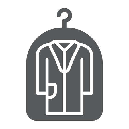 Cover for clothes solid icon, laundry and protection, dry cleaning sign, vector graphics, a solid patternのイラスト素材