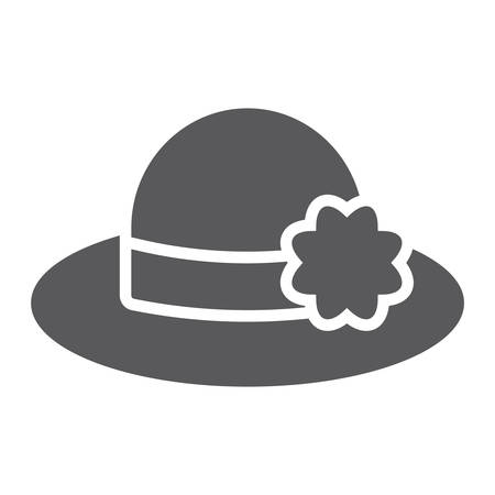 Hat glyph icon, clothing and fashion, womans hatのイラスト素材