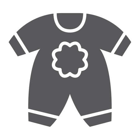 Baby clothes glyph icon, kid and clothing, body dress sign, vector graphics, a solid pattern on a white background, eps 10.のイラスト素材
