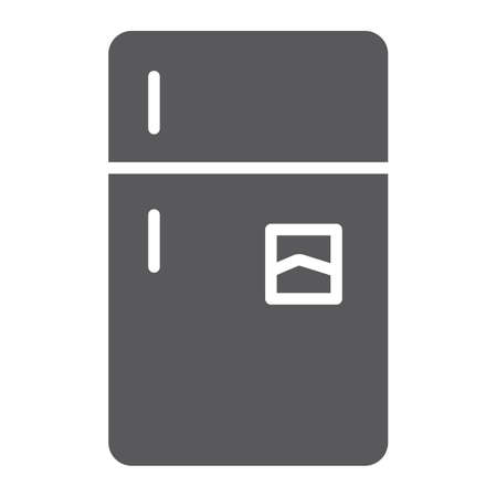 Refrigerator glyph icon, freeze and household, fridge sign, vector graphics, a solid pattern on a white background, eps 10.のイラスト素材
