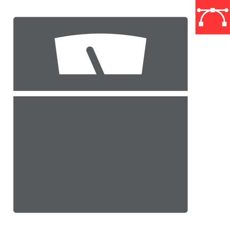Weight scale glyph icon, fitness and diet, supplements sign vector graphics, editable stroke solid icon, eps 10.のイラスト素材