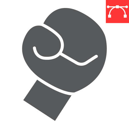 Boxing glove glyph icon, fitness and sport, boxing sign vector graphics, editable stroke solid icon, eps 10.のイラスト素材