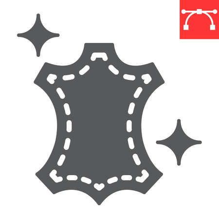 Leather dry cleaning glyph icon, dry cleaning and wash, leather sign graphics, editable stroke solid iconのイラスト素材