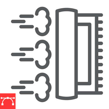 Steam cleaning line icon, dry cleaning and wash, carpet cleaning sign graphics, editable stroke linear iconのイラスト素材