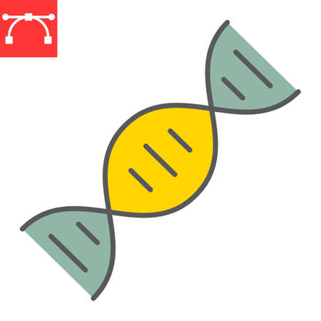 DNA line icon, school and education, biology sign vector graphics, editable stroke linear iconのイラスト素材
