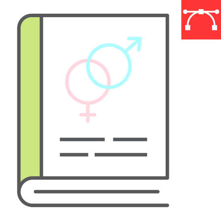 Sex Education color line icon, HIV and AIDS, gender sign vector graphics, editable stroke filled outline icon.のイラスト素材
