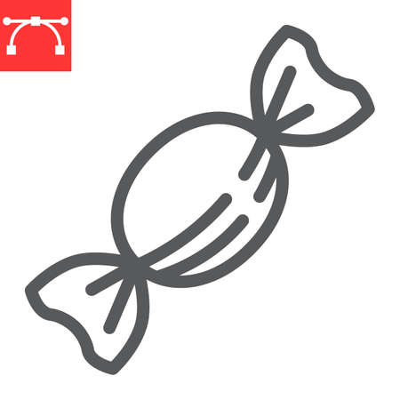 Candy line icon, dessert and deliciois, candy caramel sign vector graphics, editable stroke linear iconのイラスト素材
